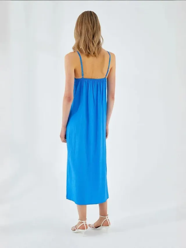 Mixray V-Neck Slit Midi Dress – image 6