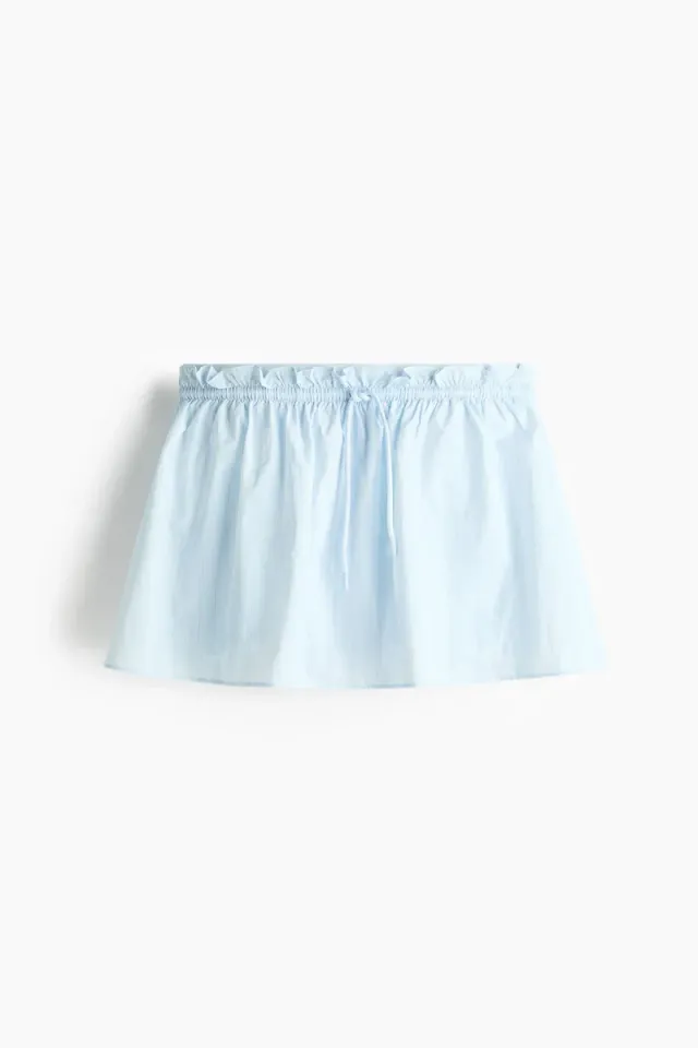 White Mini Tennis Skirt with Elasticated Waist and Drawstring