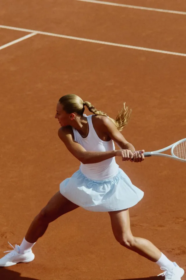 White Mini Tennis Skirt with Elasticated Waist and Drawstring – image 7
