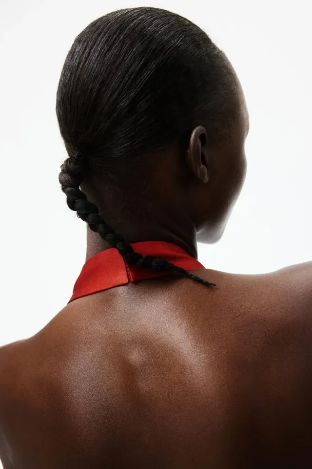 Red Mini Halter Neck Fit & Flare Dress – image 5