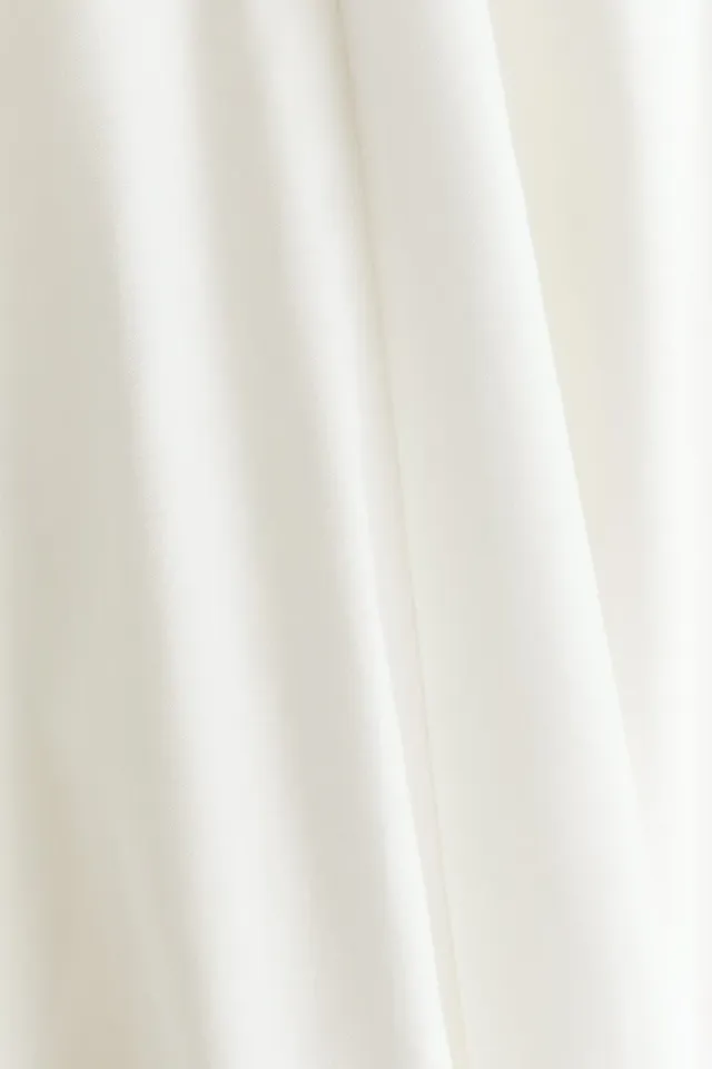 White Mini Fit & Flare Poplin Dress - Sleeveless, Square Neck, Lined – image 5