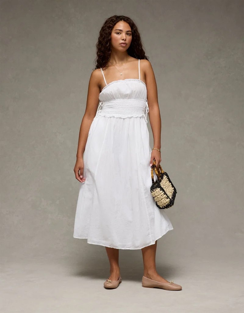 AE Corded Smocked Midi Dress