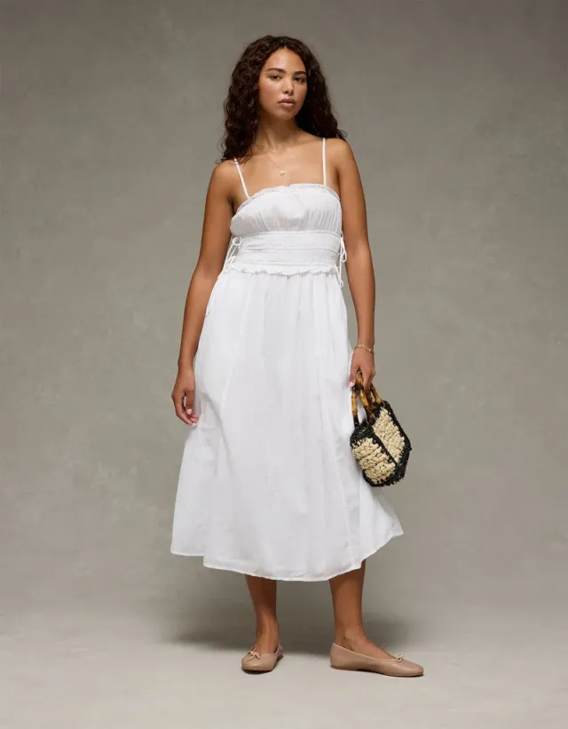 AE Corded Smocked Midi Dress