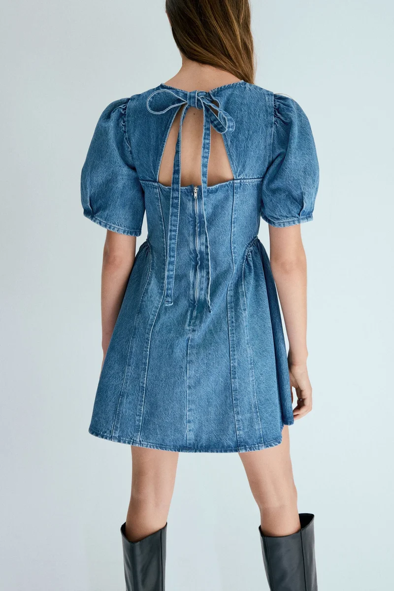 Flared Denim Dress