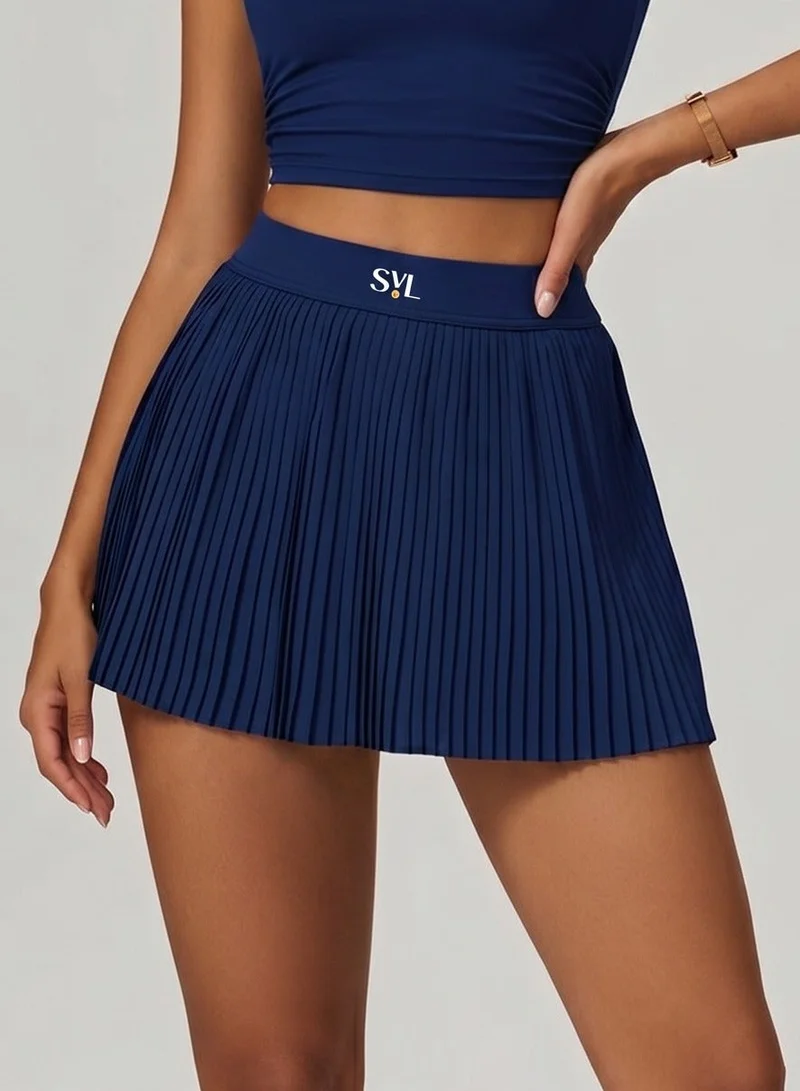 Plush Pleat Padel Tennis Skirt with Built-in Shorts & Pockets