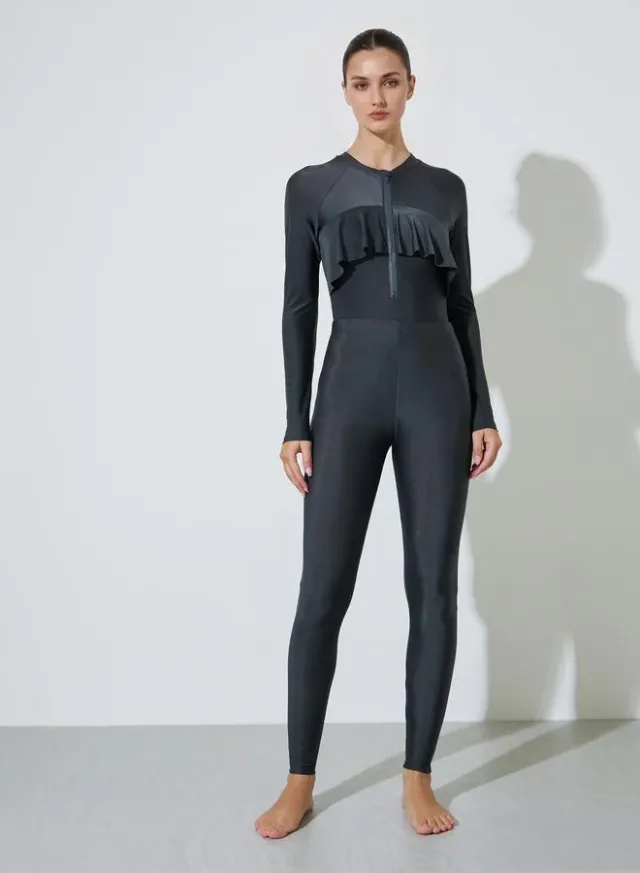 Raglan Ruffle 3-Piece Burkini Swim Set – image 6