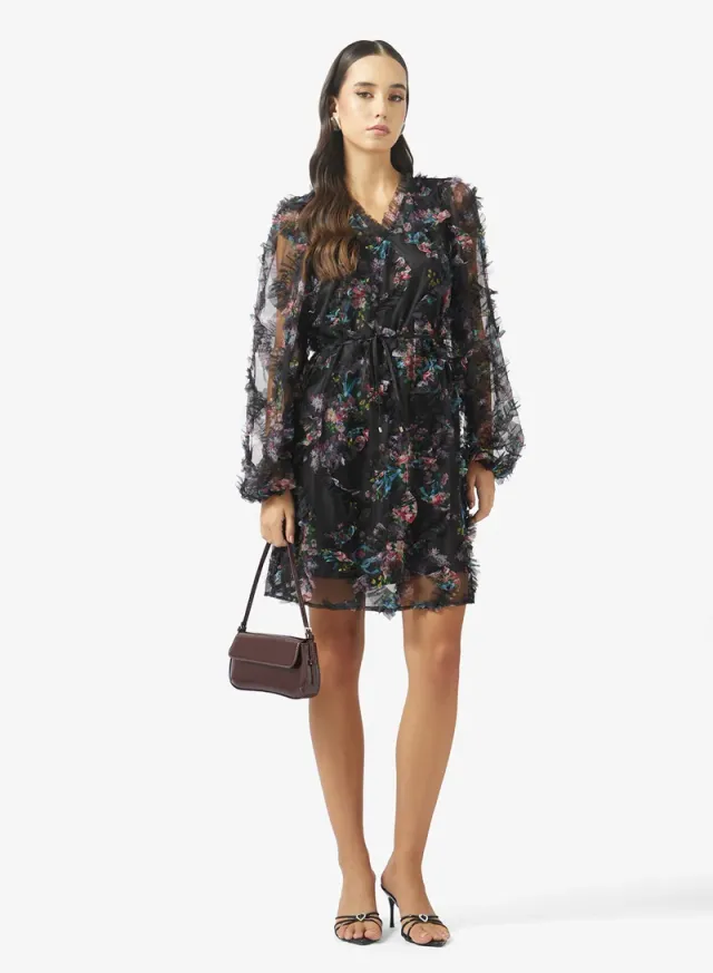 V-Neck Mesh Mini Dress – image 4