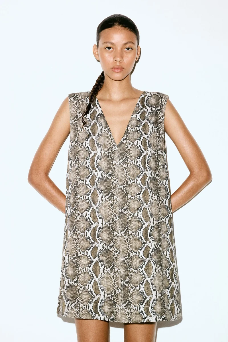 V-neck Shift Dress