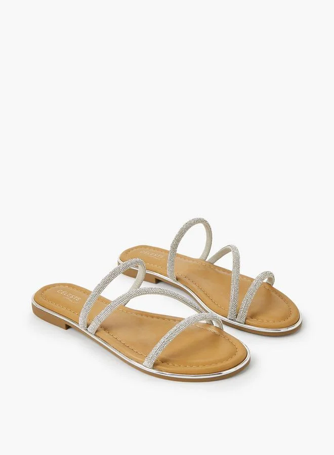 Women's Stone Embellished Flat Sandals