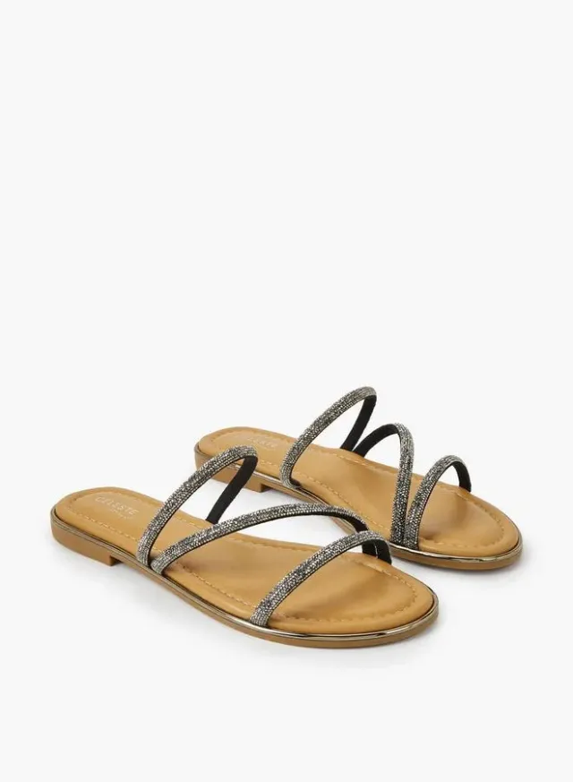 Women's Stone Embellished Flat Sandals