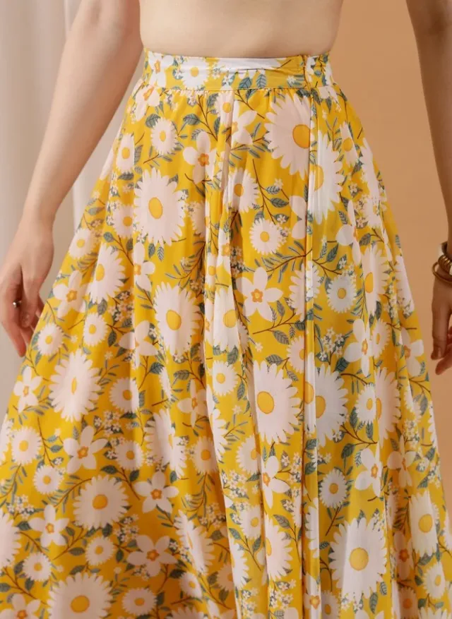 Floral Print Crop Top Skirt Set – image 7