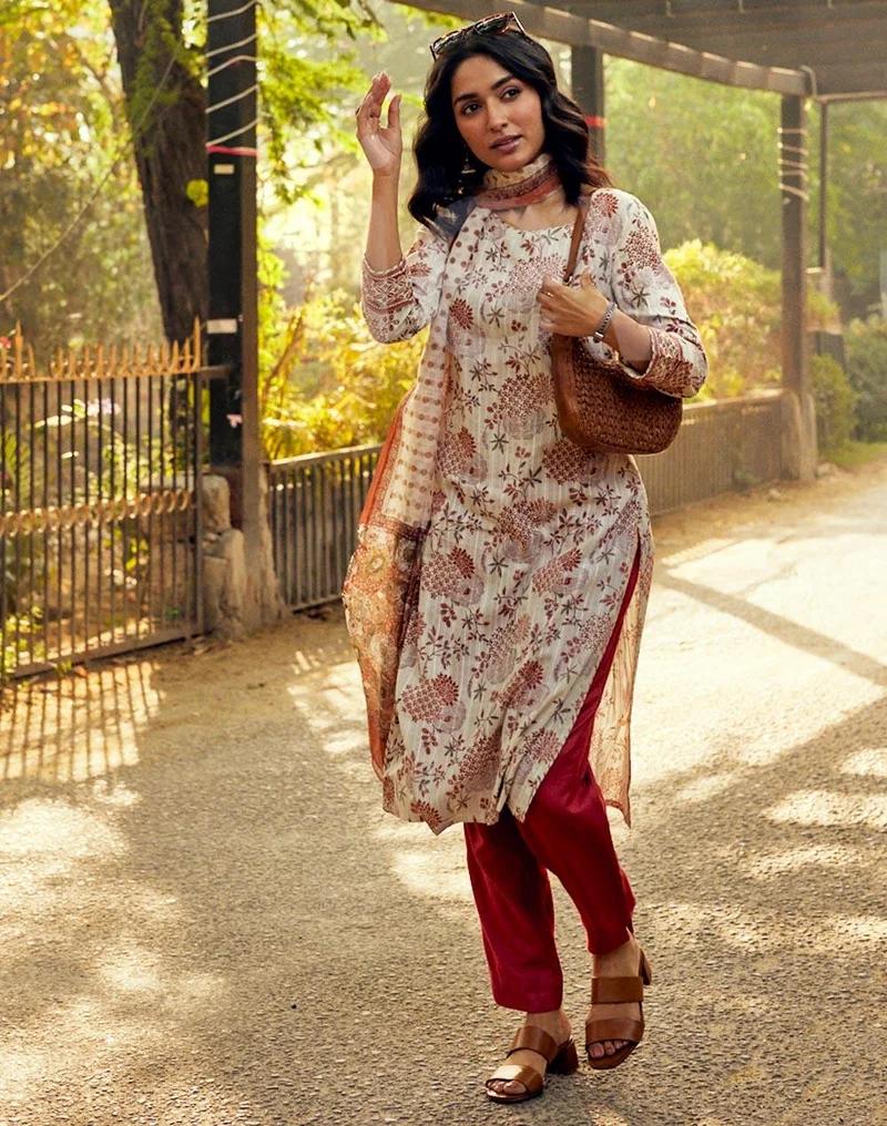 Cotton Hand Block Print Slim Fit Long Kurta