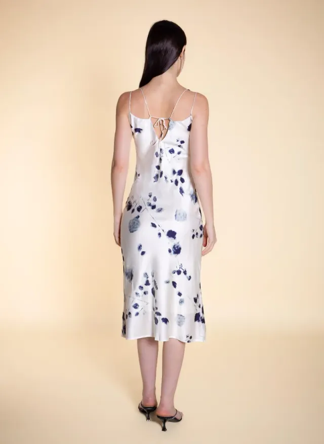 Abstract Print Satin Midi Dress – image 4