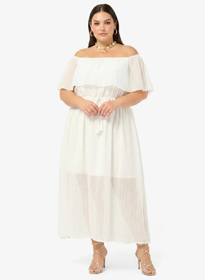 Off Shoulder Lace A-Line Dress