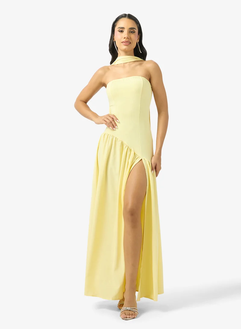 Off Shoulder Drop Waist Scarf Dress