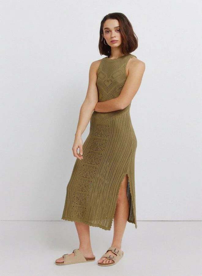 Pointelle Midi Dress