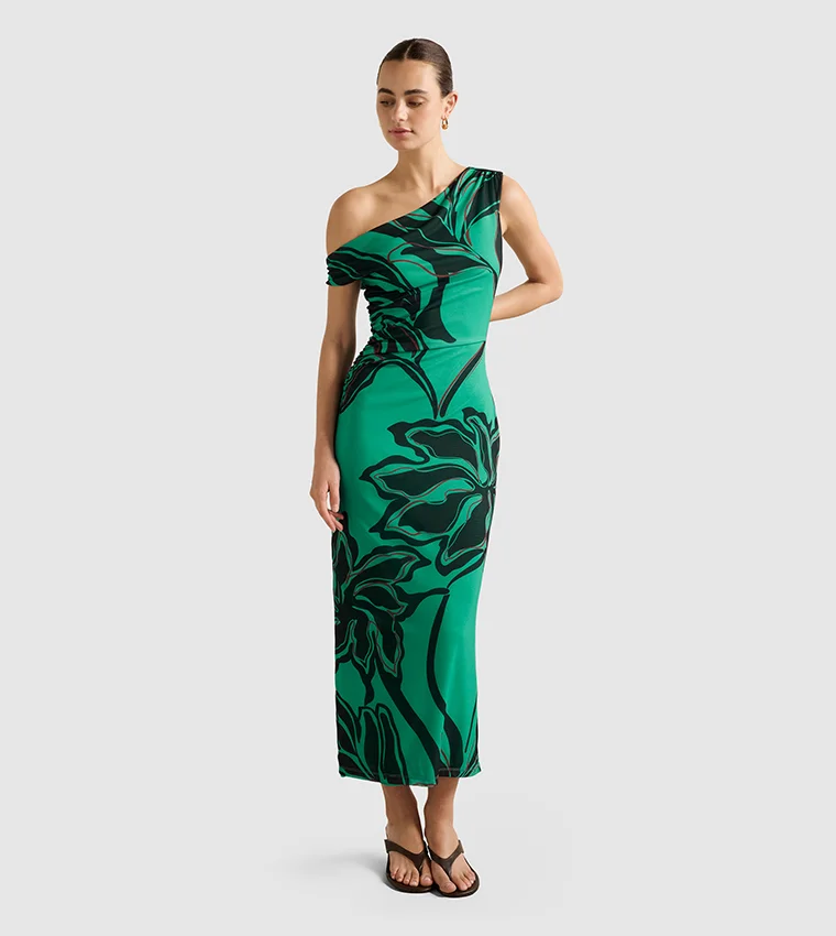 Gisella Tipped Mesh Midi Dress
