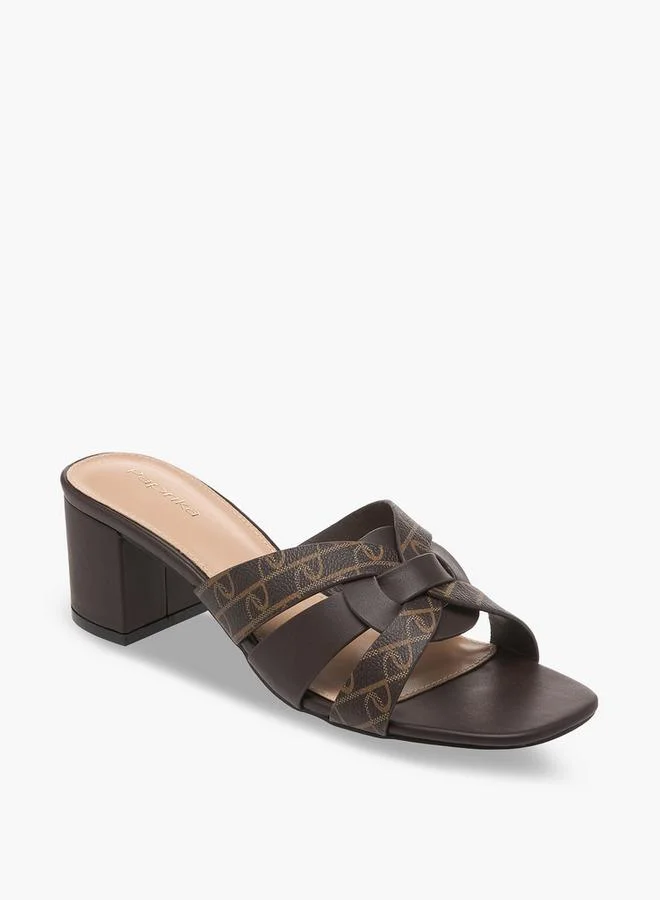 Women Printed Block Heel Slip-On Sandals