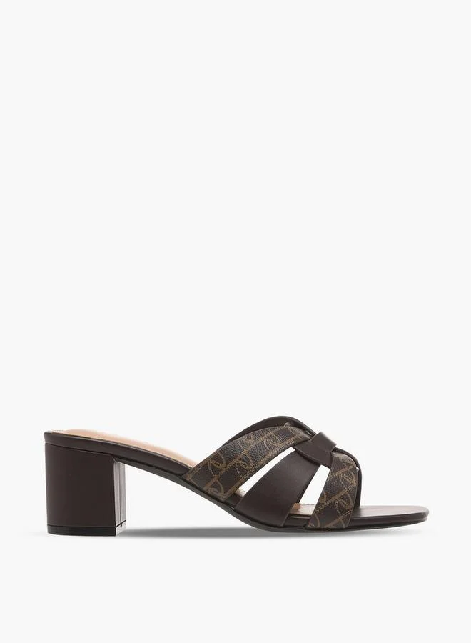 Women Printed Block Heel Slip-On Sandals