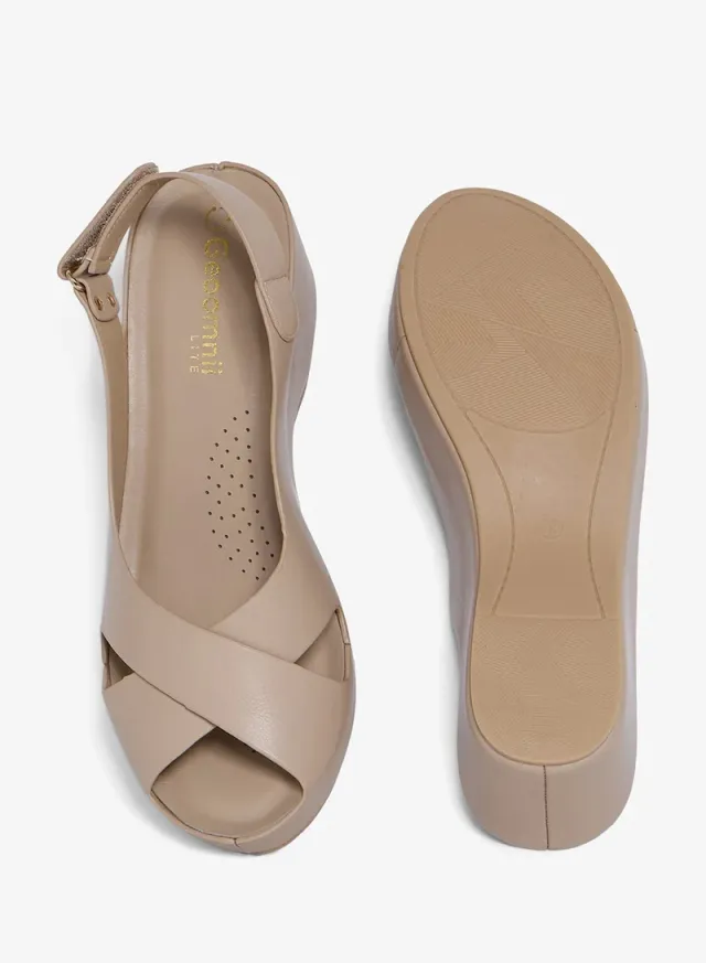 Beige Synthetic Women's Slip-On Sandals with Cushioned Footbed – image 5