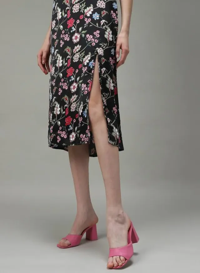 Satin Multi-Slit Midi Dress – image 8