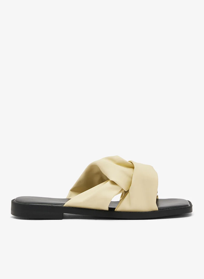 Twisted Strap Flat Sandals