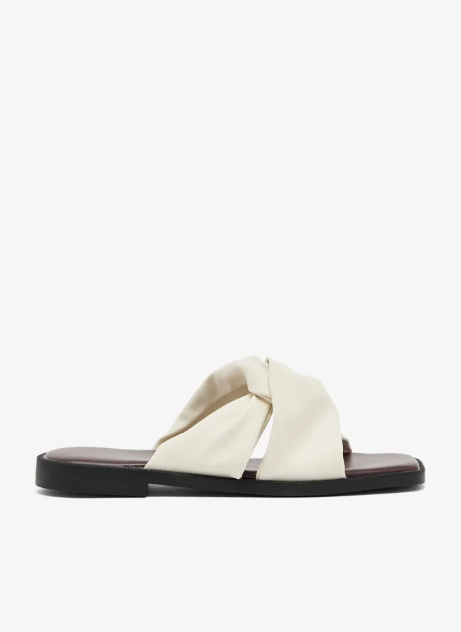Twisted Strap Flat Sandals