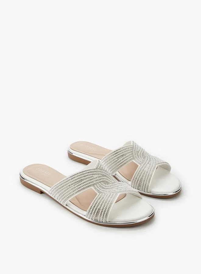 Women's Stone Embellished Slides