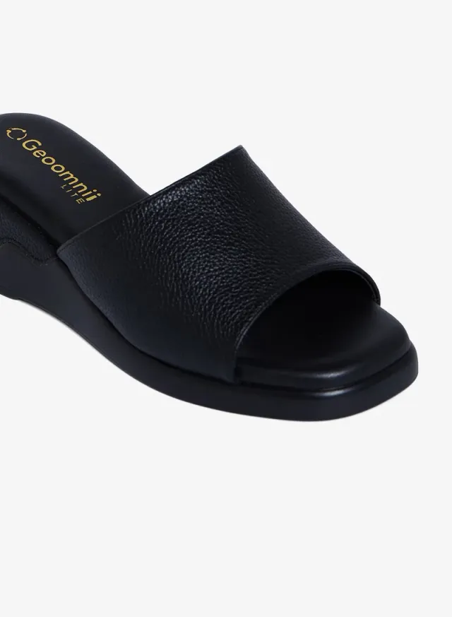 Black Synthetic Slide Sandals for Women - Cushioned Sole – image 4