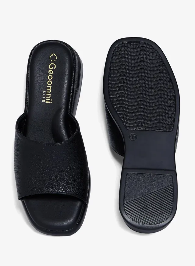 Black Synthetic Slide Sandals for Women - Cushioned Sole – image 5