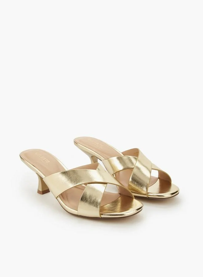 Women's Cross Strap Kitten Heel Sandals