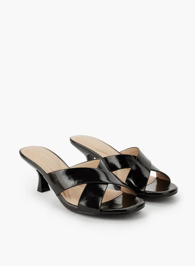 Women's Cross Strap Kitten Heel Sandals