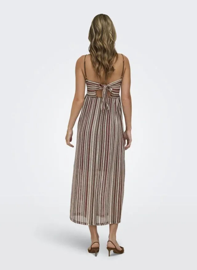 Midi Length Striped Square Neck Sleeveless Dress for Women – image 2