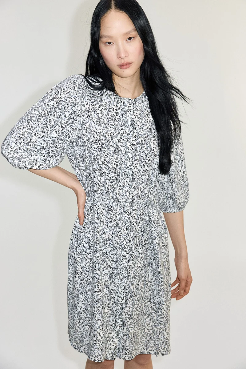 Puff-Sleeved Dress
