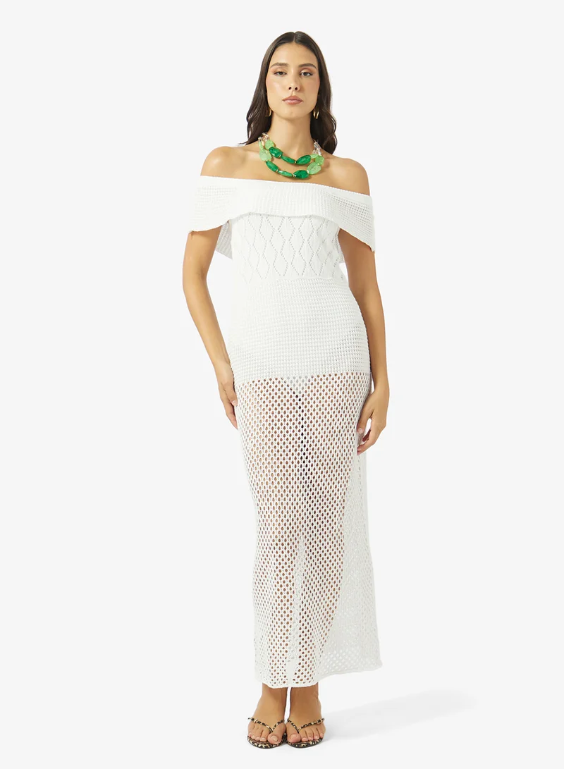 Crochet Off Shoulder Beach Dress