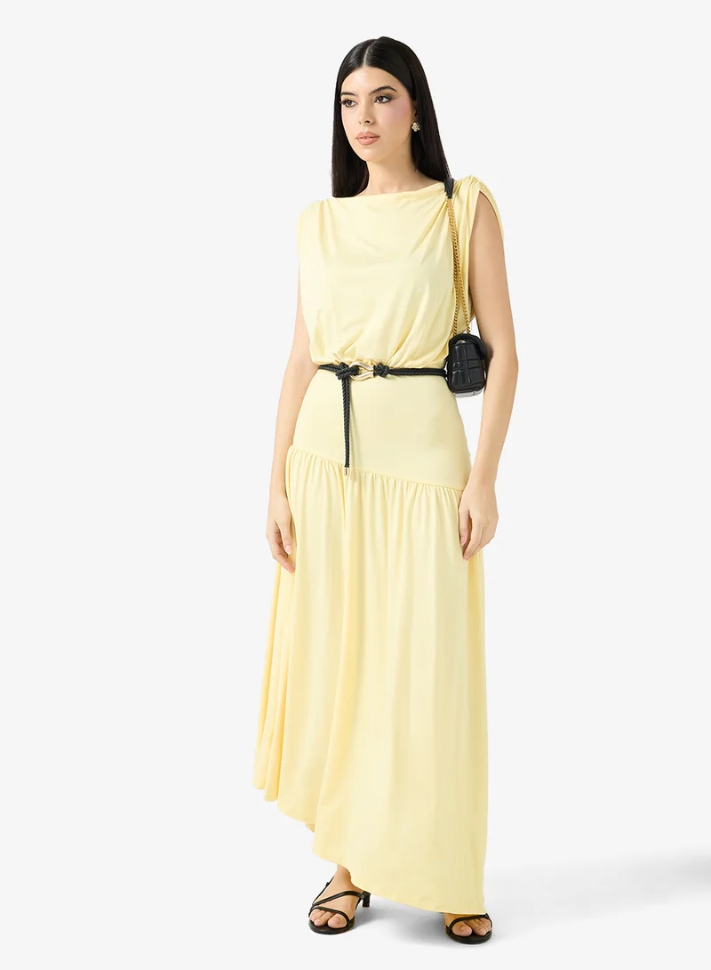 One Shoulder Draped Dress