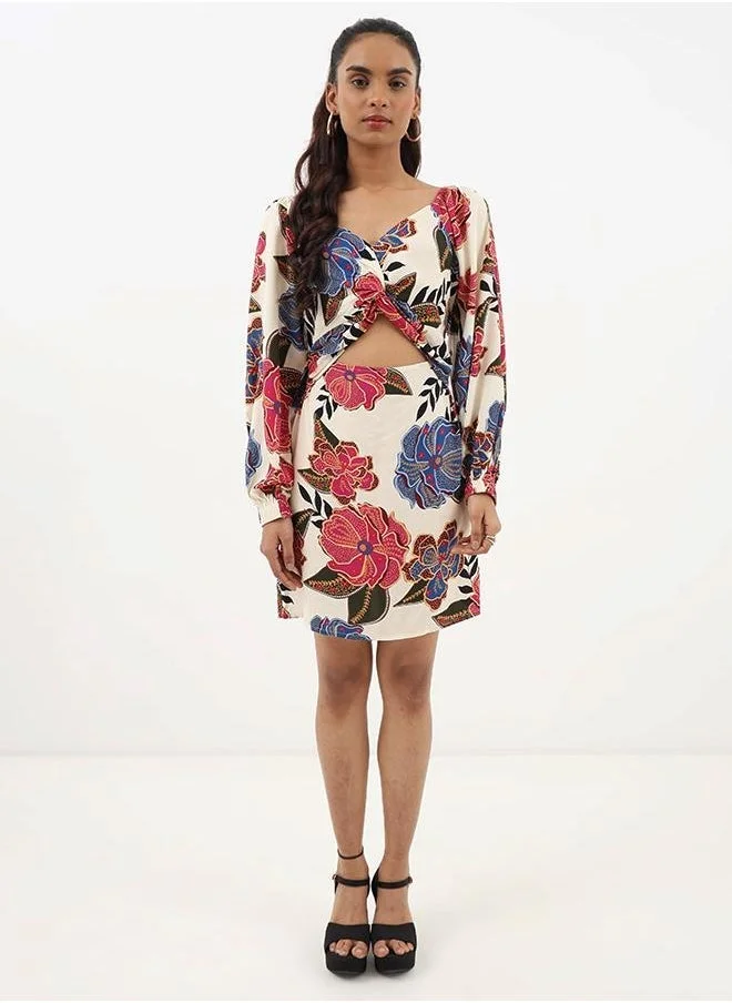 Floral Cutout Dress