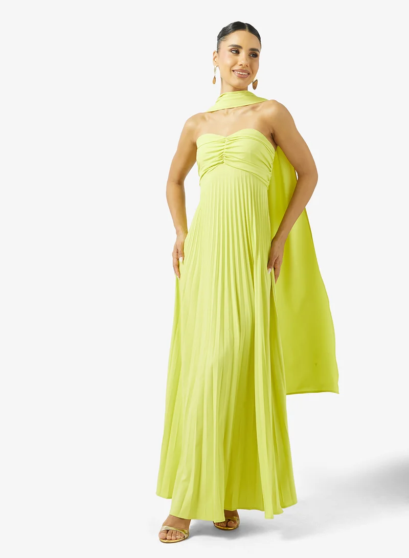 Sweetheart Plisse Dress and Scarf