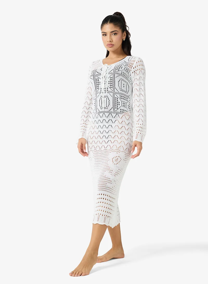 Tie-Up Crochet Beach Dress