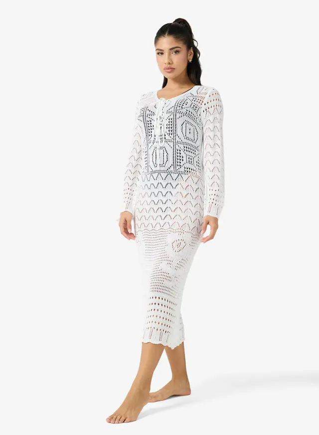 Tie-Up Crochet Beach Dress