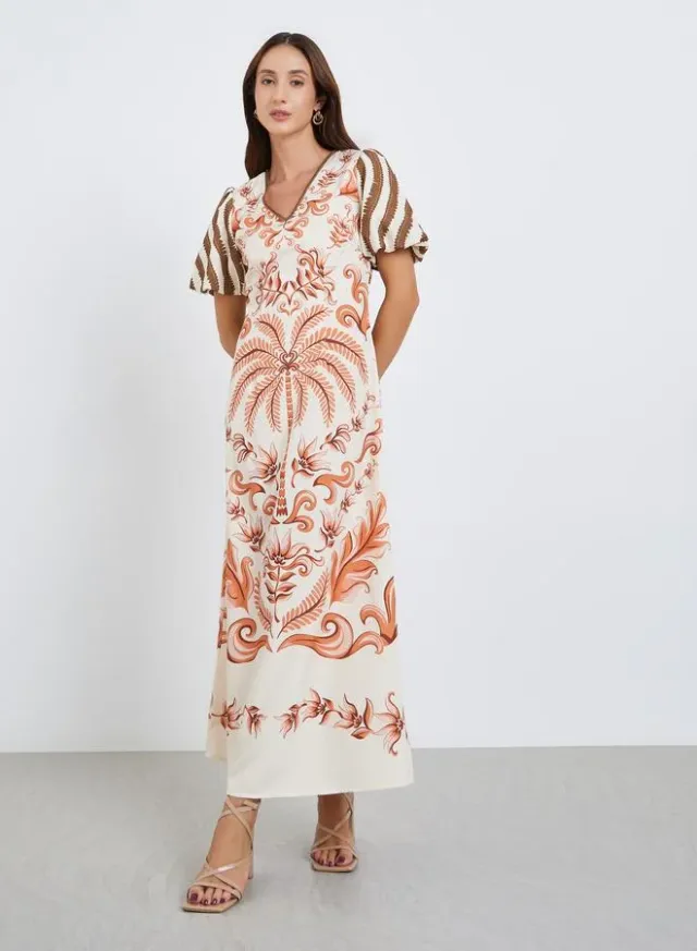 Women's All-Over Print V-Neck Maxi Dress – image 3