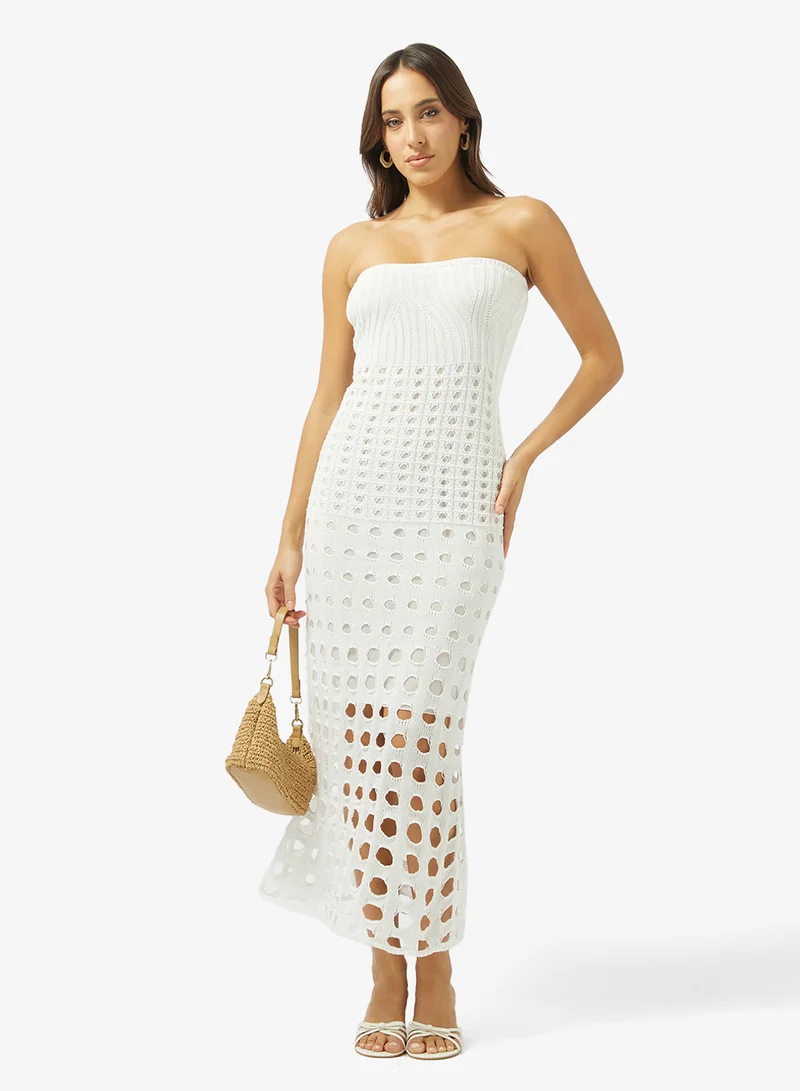 Bandeau Openwork Shift Dress