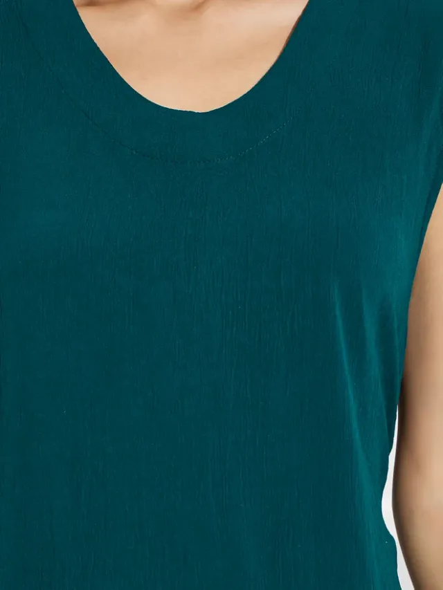 Styli V-Neck A-Line Maxi Dress Dark Green – image 4