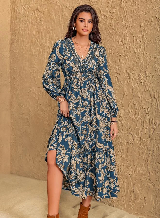 Floral A-Line Maxi Dress