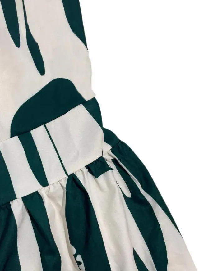 Printed Knee-Length Dress, Green – image 6