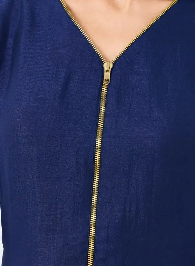 Maxim Creation V-Neck Zip Midi Dress – image 4