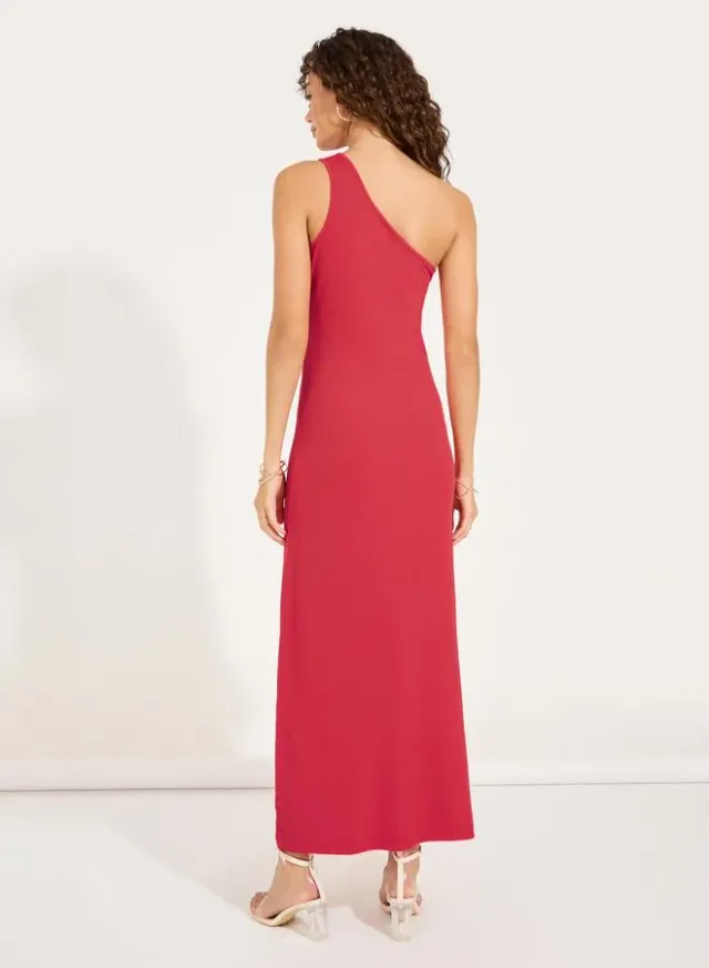 All-Over Print One-Shoulder Sheath Maxi Dress – image 6