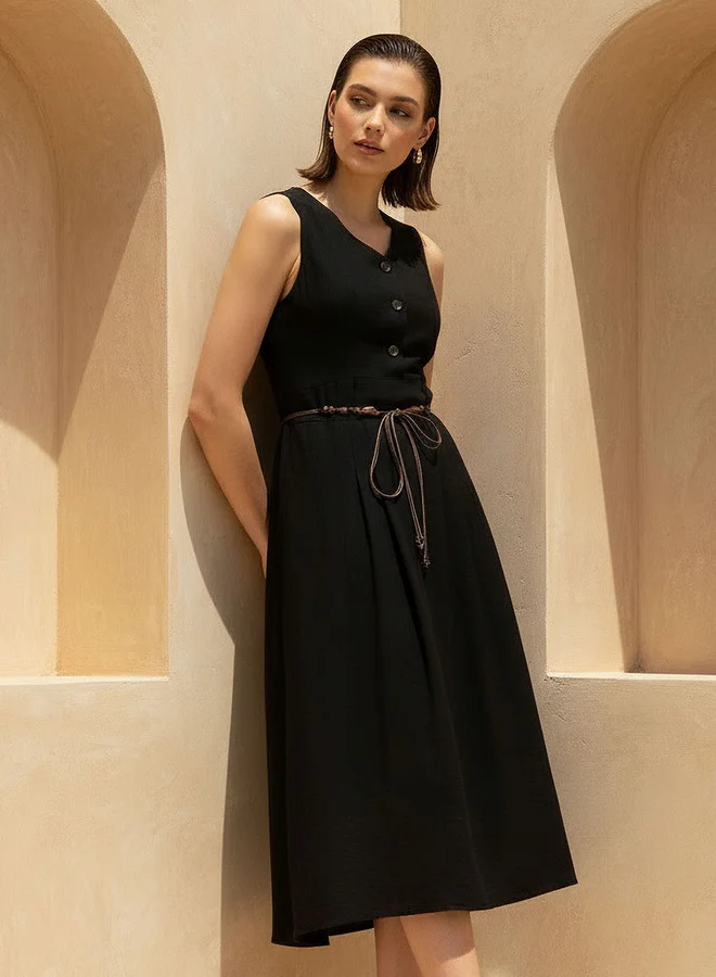 Midi Belted Shirt Dress