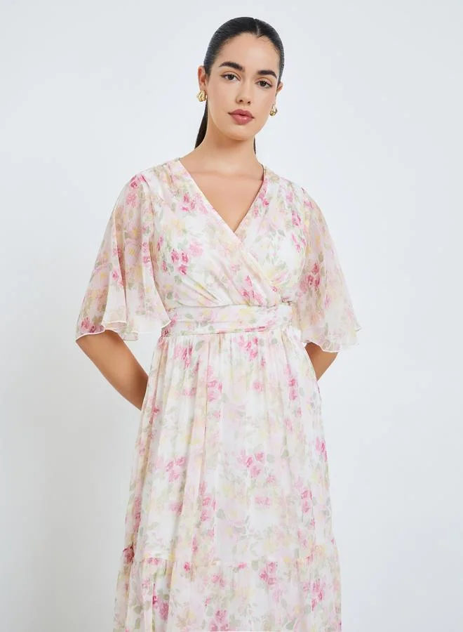 Floral Chiffon Tiered Maxi Dress