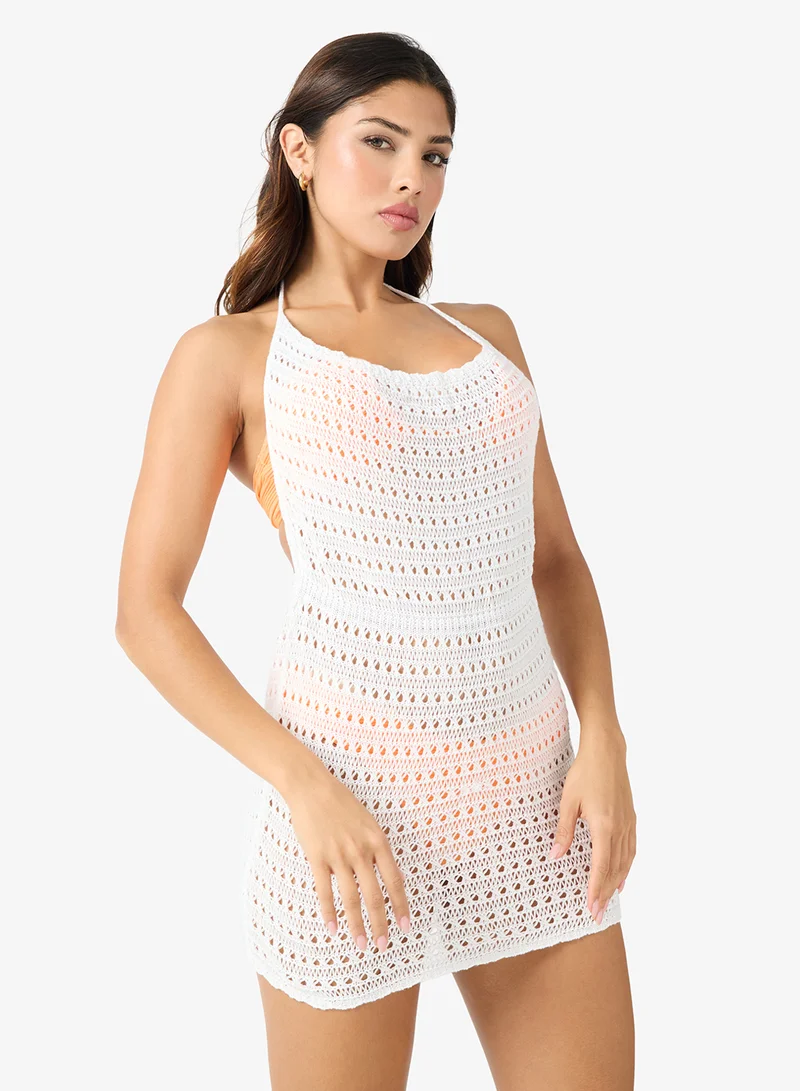 Halter Neck Crochet Beach Dress
